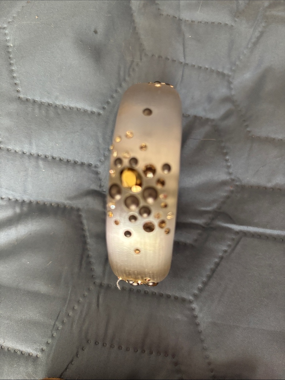 NEW with Tags Alexis Bittar Grey Lucite and Crystal Hinged Bangle. - Picture 4 of 16